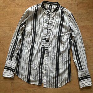 Ann Taylor Black and White Long Sleeve Shirt